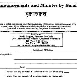 Handouts, Indology, seminar...