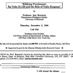 Announcements, 1996-12-05. ...