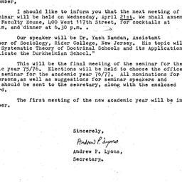 Announcements, 1976-04-21. ...