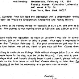 Announcements, 1991-02-13. ...