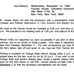 Announcements, 1990-12-12. ...