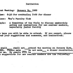 Announcements, 1969-01-14. ...
