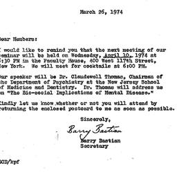 Correspondence, 1974-03-26....