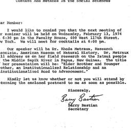 Correspondence, 1974-01-30....