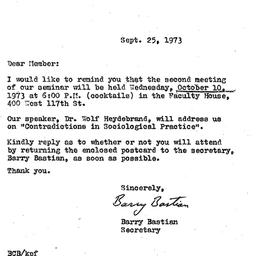 Correspondence, 1973-09-25....
