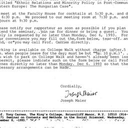 Announcements, 1993-12-08. ...