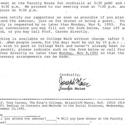 Announcements, 1993-11-10. ...