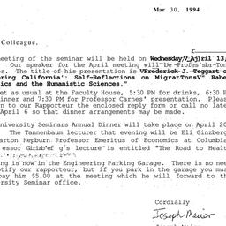 Correspondence, 1994-03-30....