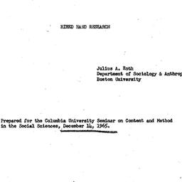 Speaker's paper, 1965-1...