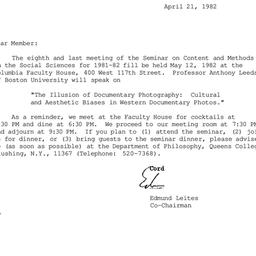 Correspondence, 1982-04-21....