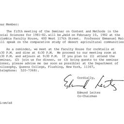 Correspondence, 1982-01-07....