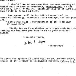 Announcements, 1977-02-09. ...