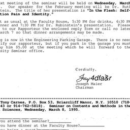 Announcements, 1995-03-08. ...