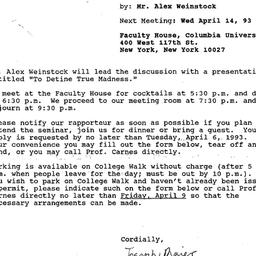 Announcements, 1993-04-14. ...