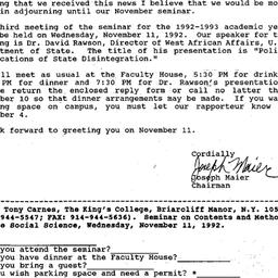 Correspondence, 1992-10-05....