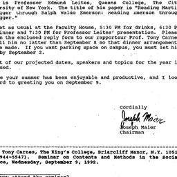 Announcements, 1992-09-09. ...