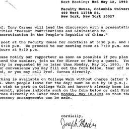 Announcements, 1993-05-12. ...