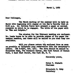 Correspondence, 1962-03-01....