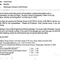 Correspondence, 2000-02-03....
