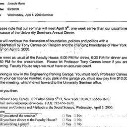 Correspondence, 2000-03-30....