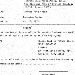 Announcements, 1971-05-05. ...