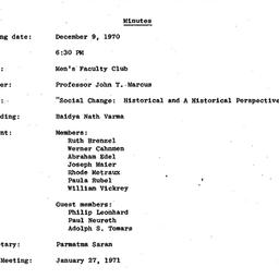Minutes, 1970-12-09. Conten...
