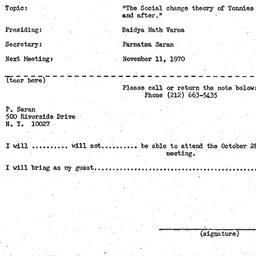 Announcements, 1970-10-28. ...