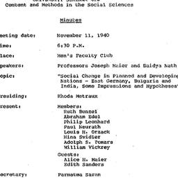 Minutes, 1970-11-11. Conten...