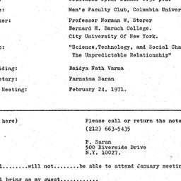Announcements, 1971-01-27. ...
