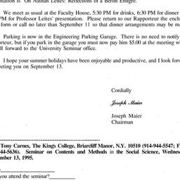 Announcements, 1995-09-13. ...