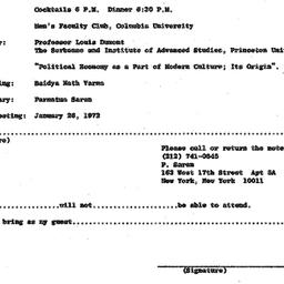 Announcements, 1971-12-15. ...