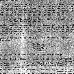 Announcements, 1979-09-12. ...