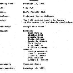 Minutes, 1969-11-12. Conten...