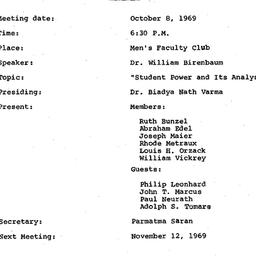Minutes, 1969-10-08. Conten...