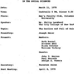 Minutes, 1970-03-11. Conten...