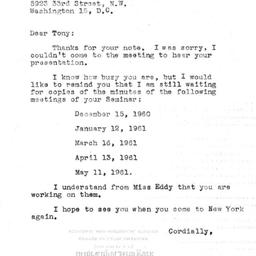 Correspondence, 1961-03-08....