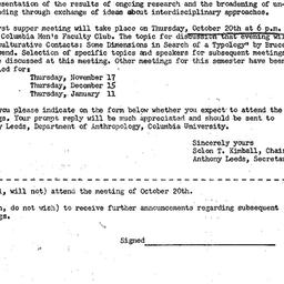 Announcements, 1960-10-20. ...