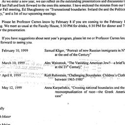 Correspondence, 1999-01-15....