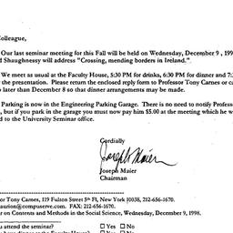 Correspondence, 1998-12-01....