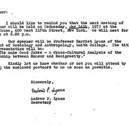 Correspondence, 1975-04-29....