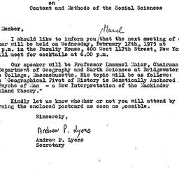 Correspondence, 1975-03-01....