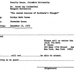 Announcements, 1972-11-08. ...