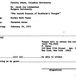 Announcements, 1973-01-10. ...