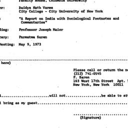 Announcements, 1973-04-11. ...