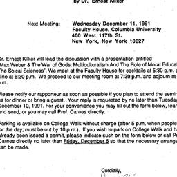 Announcements, 1991-12-11. ...