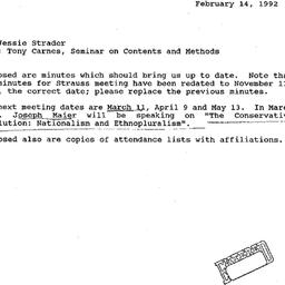Correspondence, 1992-02-14....