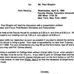 Announcements, 1992-04-08. ...