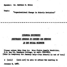 Announcements, 1968-01-09. ...