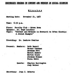 Minutes, 1967-11-14. Conten...