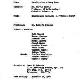 Minutes, 1967-10-10. Conten...